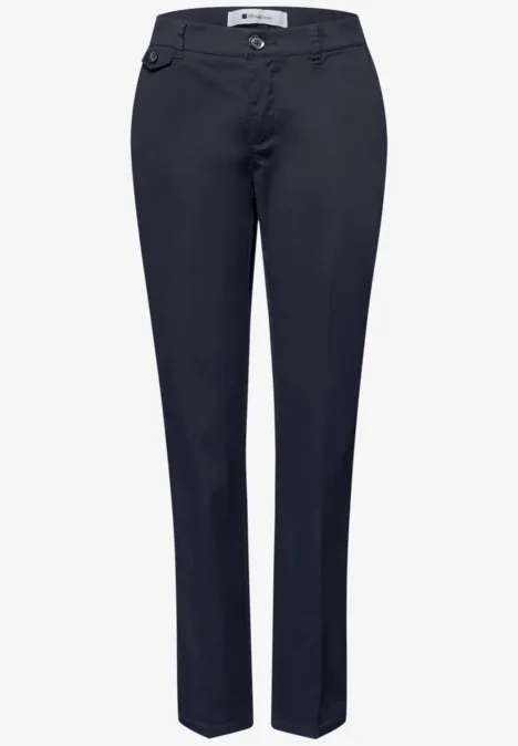 Chino im Casual Fit in softer Qualität deep blue