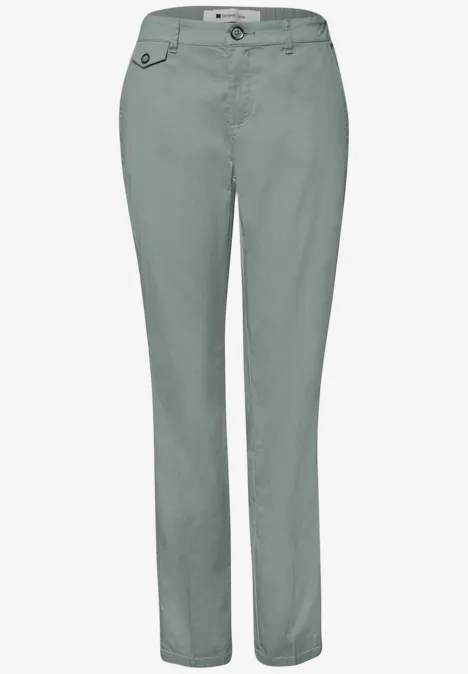Chino im Casual Fit in softer Qualität dark mint green