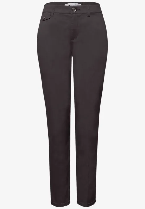 Chino im Casual Fit in softer Qualität deep earth