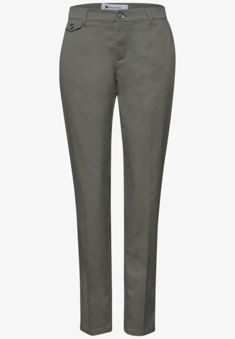 Chino im Casual Fit in softer Qualität dusky green