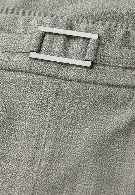 Mid Waist Slim Leg Hose mit Schnalle dark mint green