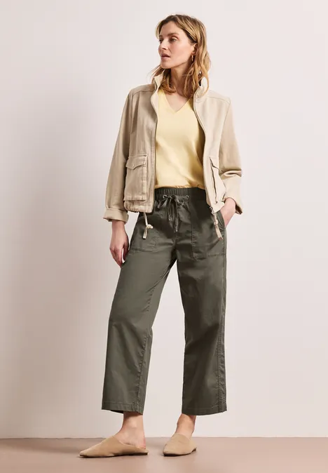 Pantalon Straight Legs en papertouchware dusky green