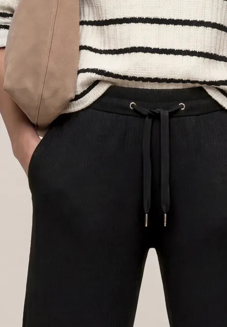 High Waist Wide Leg Hose im Casual Fit Black