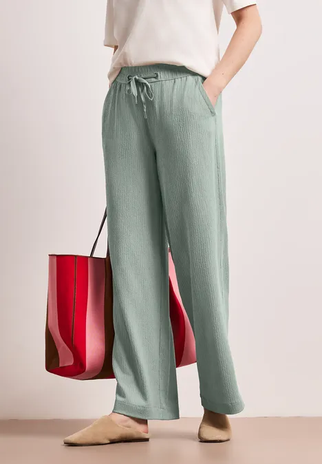High Waist Wide Leg Hose im Casual Fit dark mint green High Waist Wide Leg Hose im Casual Fit dark mint green