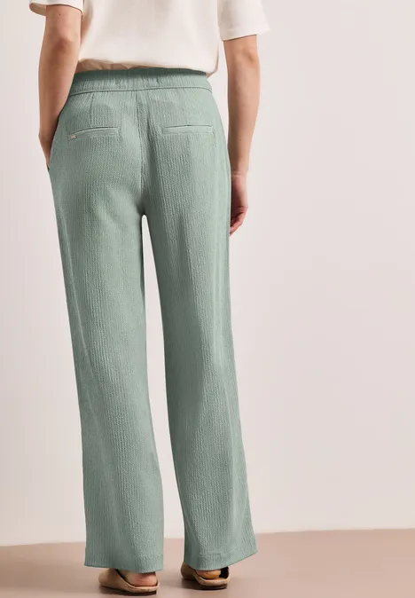 High Waist Wide Leg Hose im Casual Fit dark mint green High Waist Wide Leg Hose im Casual Fit dark mint green
