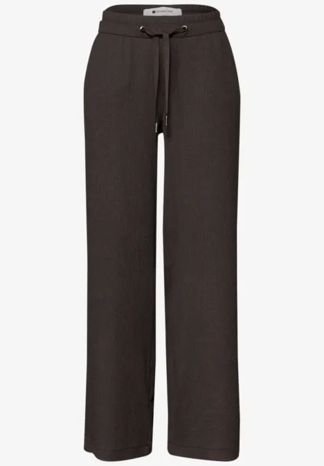 Pantalon High Waist Wide Leg en coupe décontractée deep earth