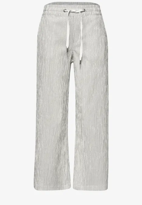Wide Leg Hose im Loose Fit mit Streifen off white Wide Leg Hose im Loose Fit mit Streifen off white