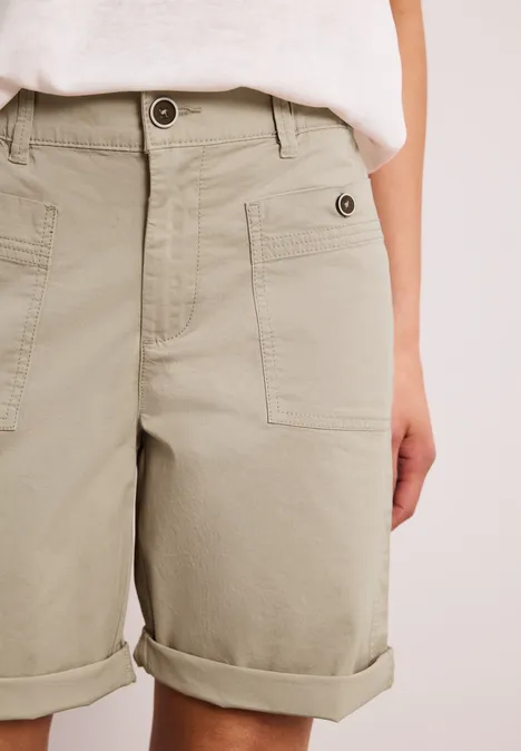 Straight Legs bermuda met omslag cobble stone