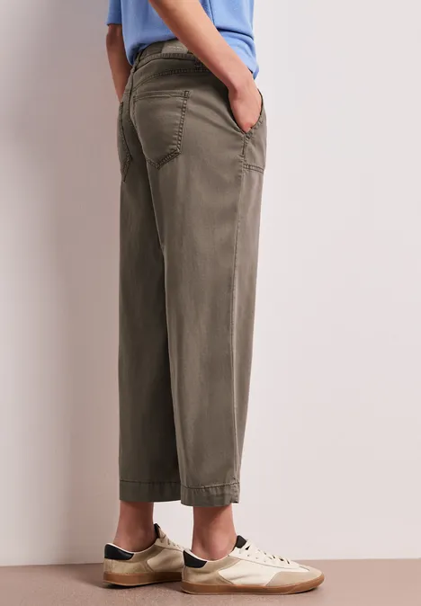Wide Legs jeans met riemdetail brown wash