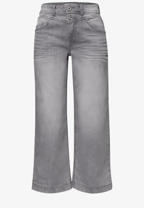 High Waist Wide Leg Jeans en Loose Fit light grey wash