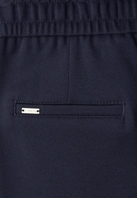 Broek met rechte pijpen en tape deep blue