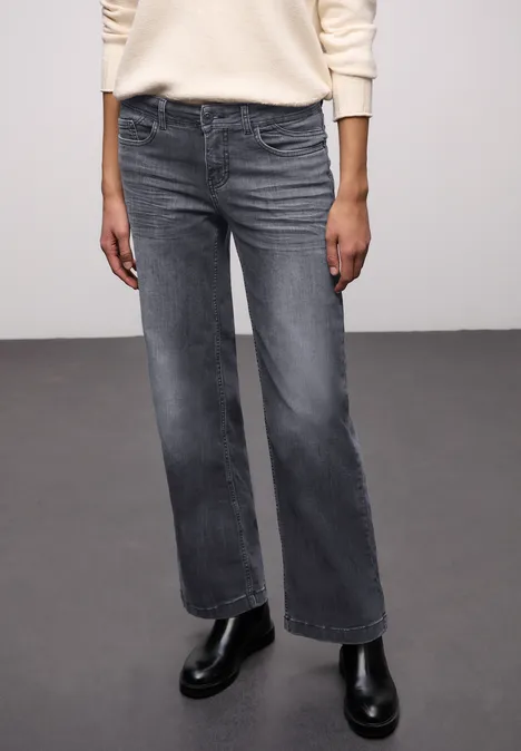 Wide Legs Jeans Steel Grey Washed