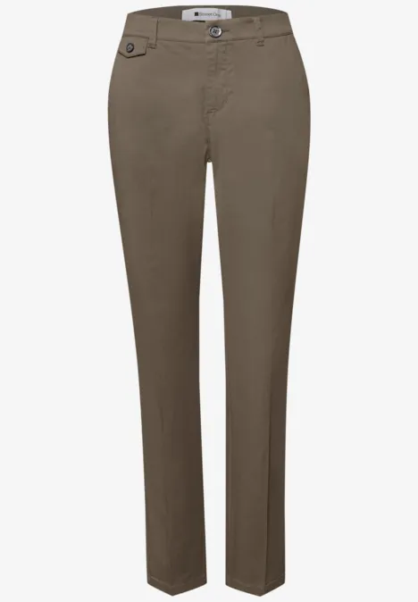 Chino im Casual Fit in softer Qualität cold brew brown