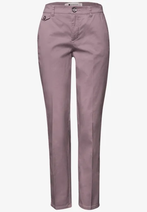 Chino im Casual Fit in softer Qualität dusty berry
