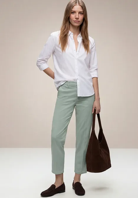 Slim Leg Chino aus Lyocellmix dark mint green