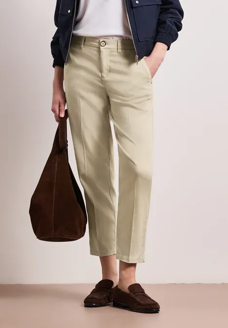Slim Legs Chino en mélange de lyocell cobble stone