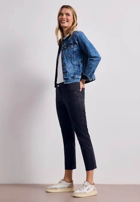 7/8 Slim Leg Hose im Satin-Look shadowed navy