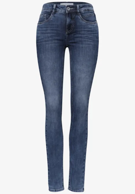 Mid Waist Slim Leg Jeans im Slim Fit authentic dark blue wash Mid Waist Slim Leg Jeans im Slim Fit authentic dark blue wash