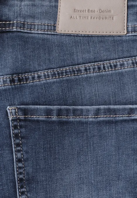 Mid Waist Slim Leg Jeans im Slim Fit authentic dark blue wash Mid Waist Slim Leg Jeans im Slim Fit authentic dark blue wash