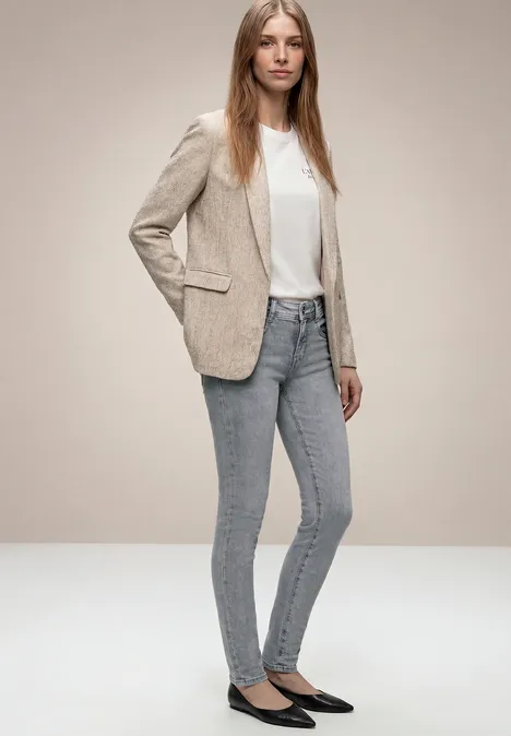 Mid Waist Slim Legs jeans in Slim Fit light grey random wash