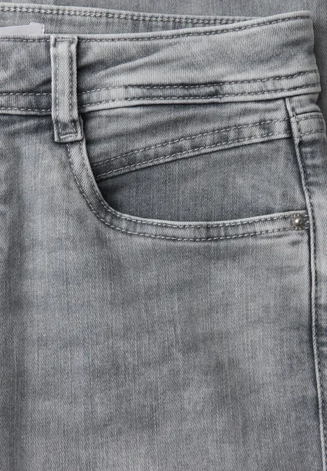 Mid Waist Slim Legs jeans in Slim Fit light grey random wash