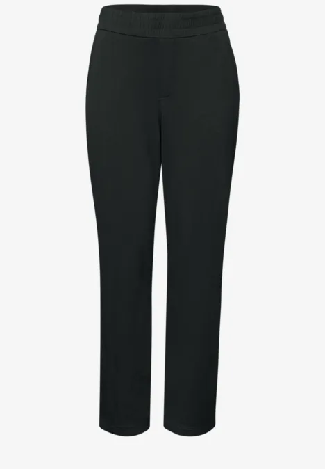 Mid Waist Slim Leg Pantalon Loose Fit pine grove green