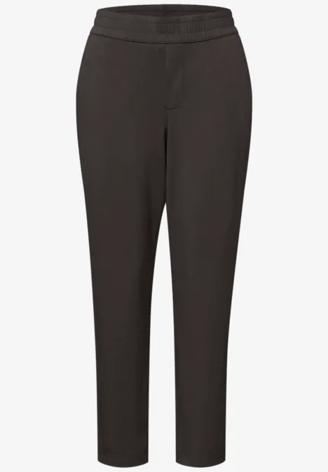 Mid Waist Slim Leg Pantalon Loose Fit deep earth