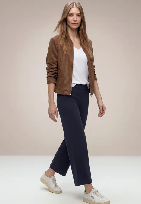 High Waist broek met wijde pijpen in Loose Fit deep blue