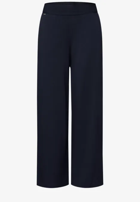 High Waist broek met wijde pijpen in Loose Fit deep blue