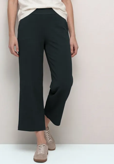 High Waist Wide Leg Hose im Loose Fit pine grove green