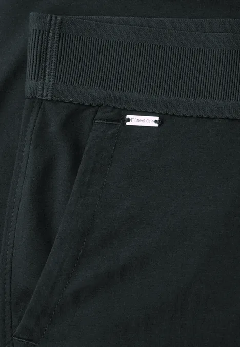 High Waist broek met wijde pijpen in Loose Fit pine grove green