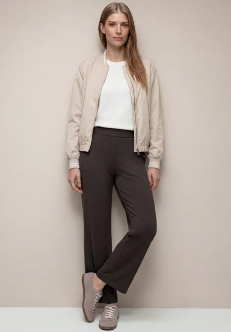 High Waist Wide Leg Hose im Loose Fit deep earth