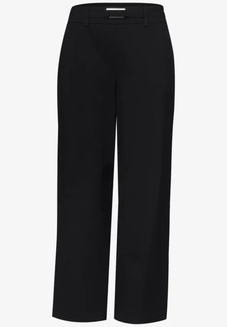 Straight Leg Hose mit Schnallendetail Black