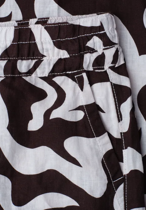 Pantalon Mid Waist à jambes larges avec imprimé espresso brown