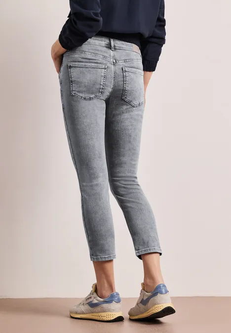 Jeans Mid Waist Slim Leg à la coupe Slim Fit light grey random wash