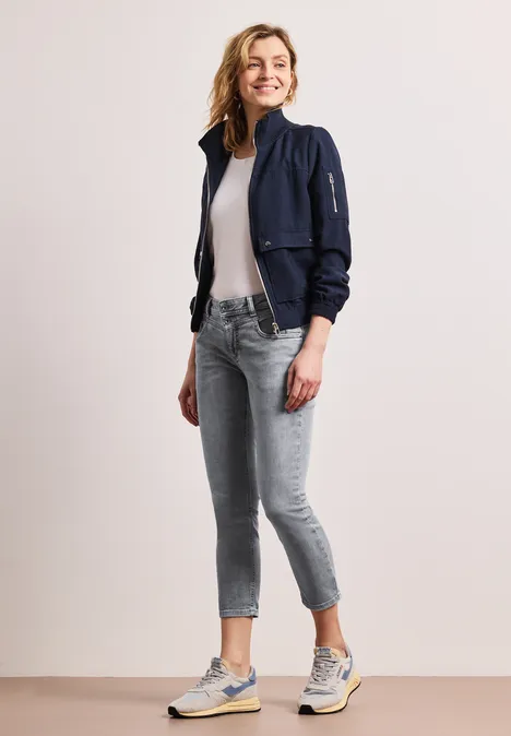 Jeans Mid Waist Slim Leg à la coupe Slim Fit light grey random wash