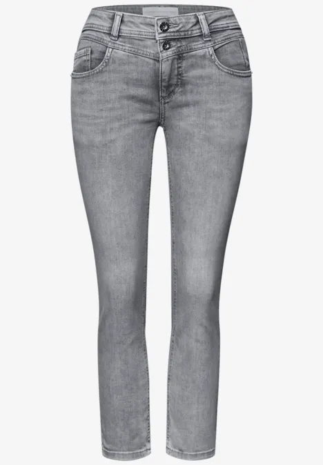 Jeans Mid Waist Slim Leg à la coupe Slim Fit light grey random wash