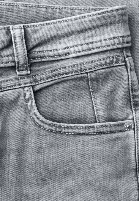 Jeans Mid Waist Slim Leg à la coupe Slim Fit light grey random wash