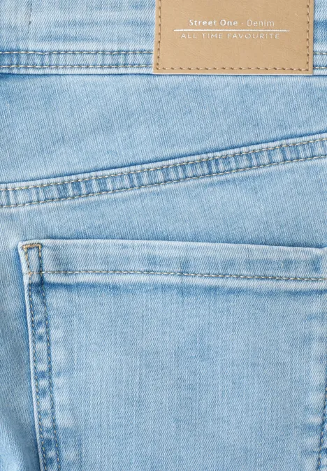 Mid Waist Slim Leg Jeans im Slim Fit light blue random wash
