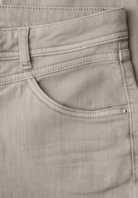 Straight Legs jeans met franje aan de zoom Beige Washed