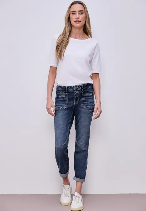 Jeansy typu boyfriend Dark blue washed Jeansy typu boyfriend Dark blue washed