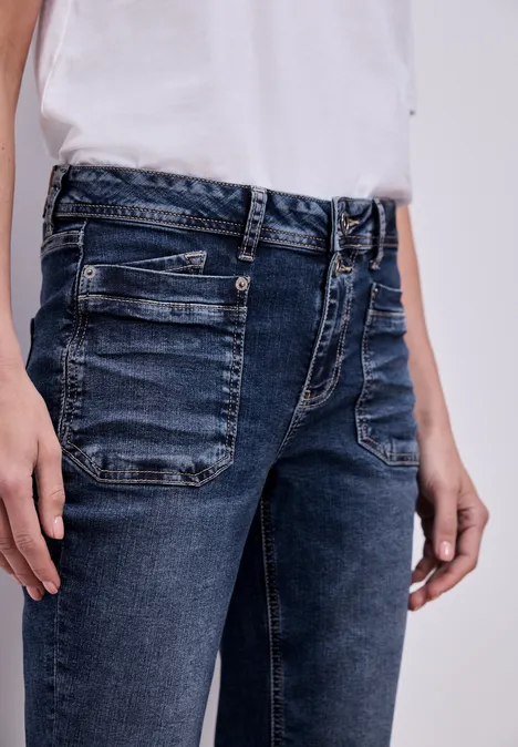 Jeansy typu boyfriend Dark blue washed Jeansy typu boyfriend Dark blue washed