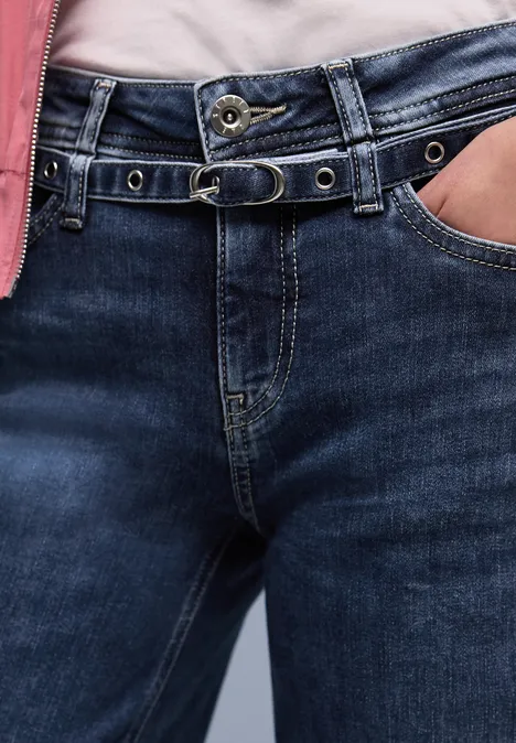 Wide Legs Jeans Medium Blue Soft washed