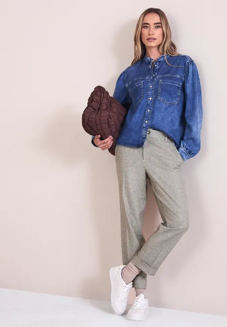 Broek met smalle pijpen off white