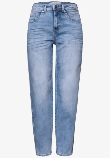 Jeansy ze zwężanymi nogawkami Light Blue Washed