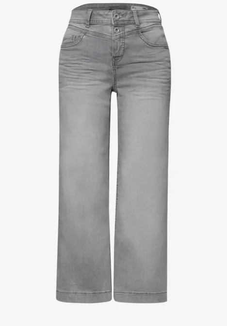 High Waist Wide Leg Jeans im Loose Fit light grey wash
