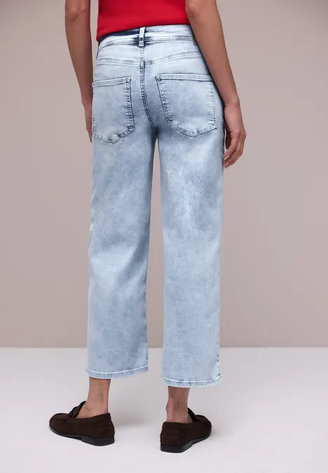 Wide Leg Jeans bleached random wash