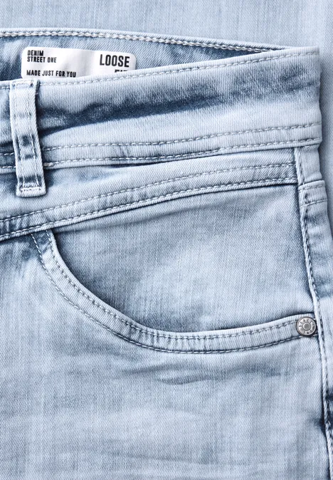 Wide Leg Jeans bleached random wash