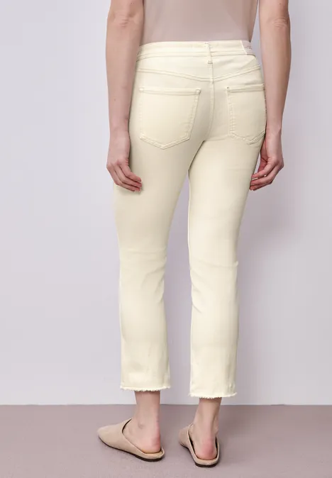 Jeans mit fransigem Saum ecru soft washed