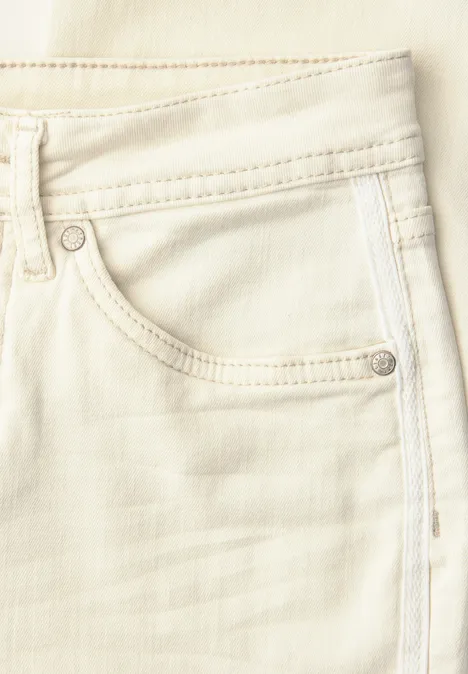 Jeans mit fransigem Saum ecru soft washed